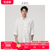 JDV男装夏季商场同款方领撞色通勤中袖白衬衫休闲上衣SIH3486