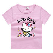 夏季纯棉短袖女宝宝童装儿童上衣2022kt猫凯蒂猫衣服纯棉T恤