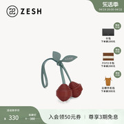 ZESH/泽尚 夏日蔬果系列 樱桃真皮包包挂饰小众创意设计包包挂件