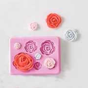 大中小7连玫瑰花硅胶模，巧克力模具蛋糕，装饰翻糖蛋糕模烘焙工具