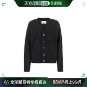 香港直邮amialexandremattiussi女士煤炭黑羊毛混纺针织开衫