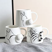 日本创意小猫陶瓷马克杯，小兔子咖啡杯早餐，牛奶杯水杯新年礼物