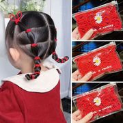 儿童中国红皮筋兔耳朵造型可爱小发圈喜庆新年头绳不伤发耐用发绳