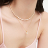echocc饰品甜酷少女爱心，粉色宝石淡水异形，珍珠项链贝母锁骨链