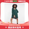 香港直邮潮奢 ASOS 女士choker 设计柔软长袖迷你绿色套头连衣裙