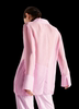 只有几件外贸原单紫粉色真丝混纺后背开叉透视单排扣长袖衬衫女新