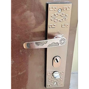 大门锁红古铜门锁门配件豪华室内锁防盗门拉手，通用铁面铝孔距235