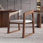 新中式实木茶椅轻奢餐椅家用带扶手椅主人椅餐桌茶室泡茶椅子高端