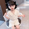童套装宝宝小香风蕾丝短袖儿童套装女两件套薄款夏季韩版