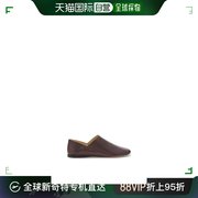 欧洲直邮LOEWE深棕色徽标羊皮平底鞋