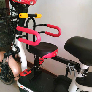 踏板电动车儿童座椅，前置可折叠减震防护宝宝，便携小孩两轮