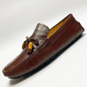 豆豆鞋男士2023一脚蹬皮鞋男款商务正装真皮高级感棕色男鞋帆船鞋