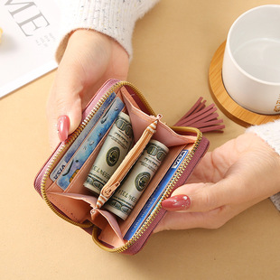 女士钱包女短款一折包盖式钱夹日韩2020多功能折叠皮夹小钱包
