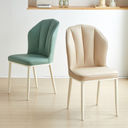 奶油风餐椅简约现代餐桌椅餐厅软包椅子靠背家用设计师休闲凳子