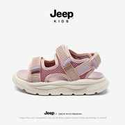 jeep男童凉鞋露趾防滑2024夏季童鞋外穿魔术，贴涉水鞋沙滩鞋子