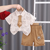 男宝宝衬衫夏季套装1-3岁小童装夏装2小月龄男童短袖衬衣婴儿衣服