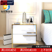 床头柜现代简约烤漆高款实木创意收纳柜沙发大边几极简意式床