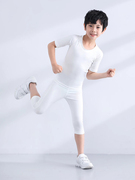 儿童紧身衣训练服短袖七分裤，套装运动跑步足球，篮球服打底速干衣