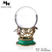 米屋家居欧式电视柜水晶球配铜风水装饰品法式新古典水晶球铜摆件
