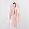 香蕉系列 春秋女装库存折扣粉红色西装款长外套Y4936C