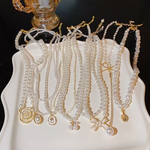 法式赫本风复古倪妮同款珍珠项链女轻奢，高级感锁骨链小众气质颈链