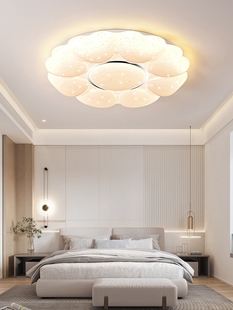 卧室灯led吸顶灯现代简约大气客厅灯创意贝壳灯温馨房间灯全光谱