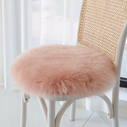 羊毛椅垫圆形坐垫方垫餐椅垫沙发垫，地毯简约现代纯羊毛皮毛一体垫