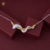 ROYAL珠宝0.96CT钻石吊坠项链蛇形锁骨链18K金日常简单送老婆礼物
