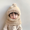 儿童帽子围脖一体帽冬季男童女童，保暖帽宝宝毛绒帽(毛，绒帽)护耳帽防风加厚