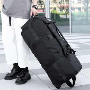 超大容量旅行包双肩背包带轮拖拉收纳包手提(包手提)行李包托运(包托运)搬家旅行袋