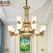 美式复式楼客厅大吊灯轻奢欧式别墅楼梯长吊灯现代简约创意全铜灯