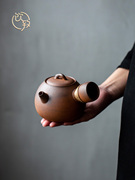 饮致老岩泥侧把泡茶壶陶瓷过滤功夫茶具日式粗陶大容量防烫单个壶