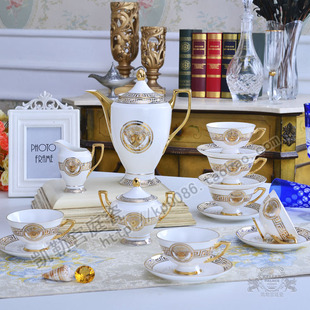 欧式咖啡具简约北欧骨瓷茶具，英式下午茶美莎15头咖啡杯套装托盘