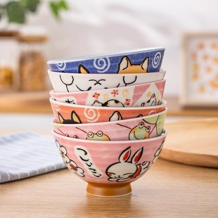 日本进口美浓烧个人专用陶，瓷碗招福招财猫碗达摩日式餐具瓷器