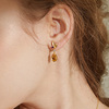 天然黄水晶耳环女s925纯银，耳钉耳坠气质轻奢耳饰，冬小众设计高级感