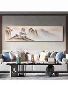 手绘油画大芬村新中式抽象山水风景现代客厅沙发背景墙挂画装饰画