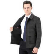 2021双面大衣男秋冬季韩版潮流，百搭修身加厚羊绒羊毛呢子外套