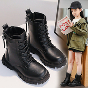 儿童靴子女童马丁靴2023韩版英伦风公主靴中大童小女孩皮短靴