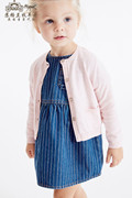 英国Next童装 女童女婴23秋冬 淡粉色长袖毛衣针织薄开衫