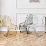 亚克力椅子北欧家用透明塑料靠背椅简约设计师潘东椅创意休闲餐椅