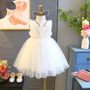 女童蓬蓬纱裙连衣裙2021夏装，韩国儿童宝宝，公主裙洋气镂空裙子