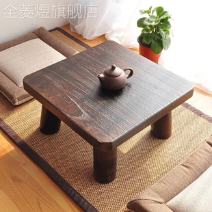 日式烧桐木小方桌简约榻榻米，矮桌子小茶几，矮桌子实木地桌