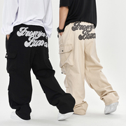 FUJAM街舞潮牌伞兵工装裤bboy嘻哈滑板hiphop炸街美式弹力休闲裤