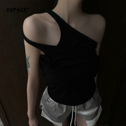 xspacebabesoq多种穿法不规则，露肩螺纹针织背心小上衣