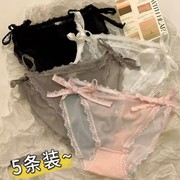 法式网纱蕾丝高叉性感，纯色黑色纯欲低腰三角，内裤青年女士少女夏季