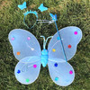 单层天使翅膀led儿童道具，演出服装蝴蝶双层翅膀三件套蝴蝶发光