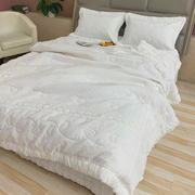 韩国泡泡纱四件套丝滑空调，被纯棉被套公主风春秋，被4件套床上用品