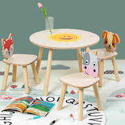 幼儿园儿童木制学习桌套装早教画画过家家桌椅宝宝家用玩具
