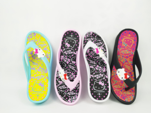 日本三丽鸥 Sanrio hellokitty系列夏季eva厚底坡跟增高夹脚拖鞋