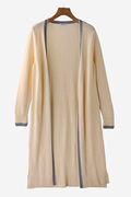香系列女装春秋中长款长袖上衣针织开衫宽松显瘦披肩毛衣M9346